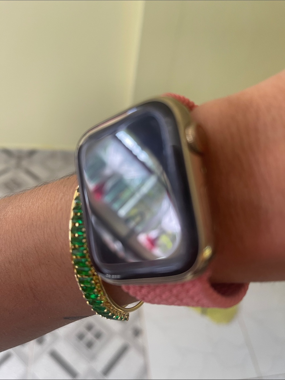 Apple Watch Gold Case with Pink Band